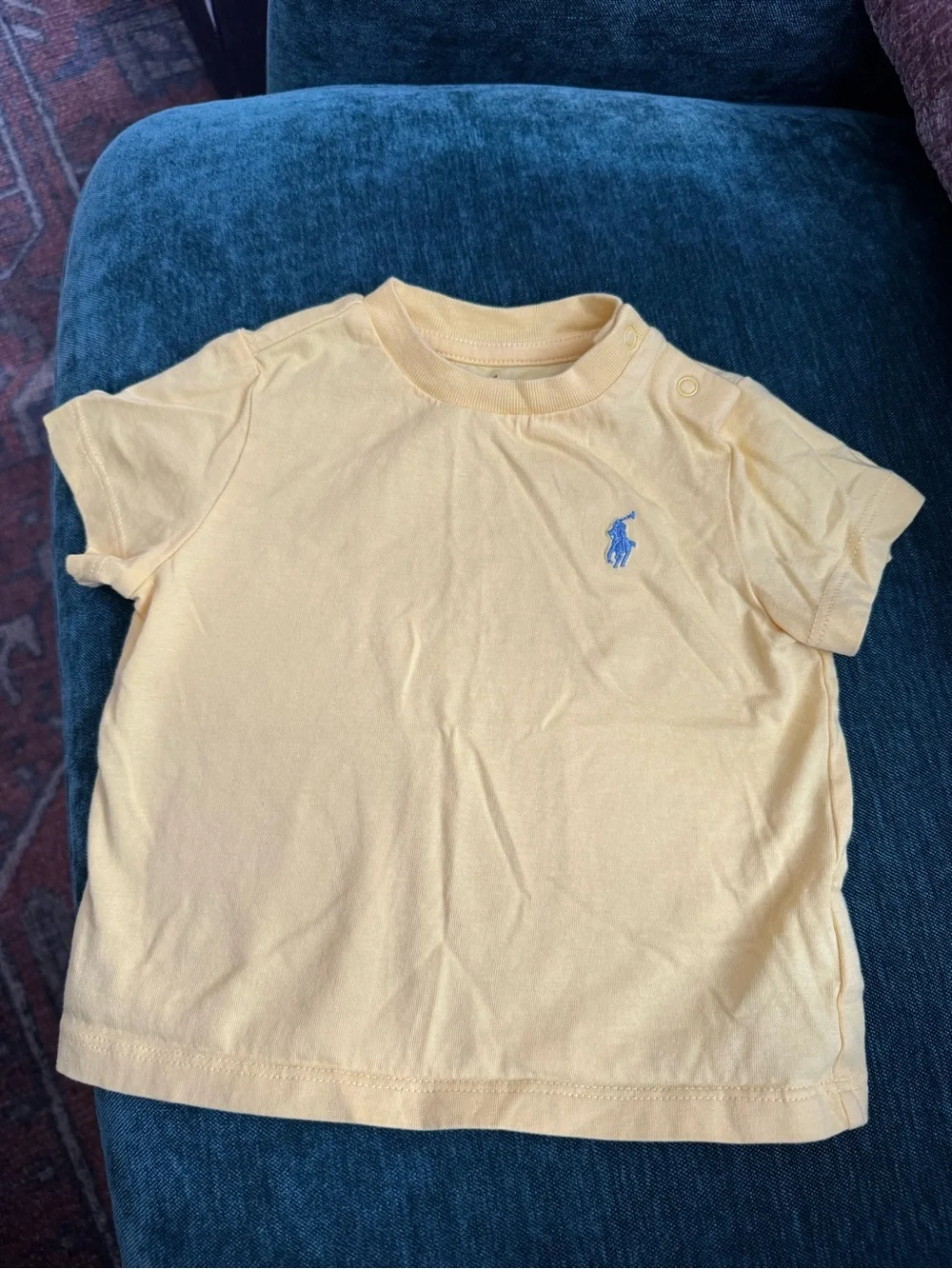 Ralph Lauren Pale Yellow Short-Sleeve Tee with Blue Polo Pony